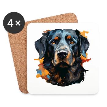 Hund - Untersetzer (4er-Set) - Weiß - Vorne