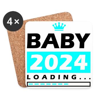 Baby 2024 Loading - Coasters (set of 4) - white - Front