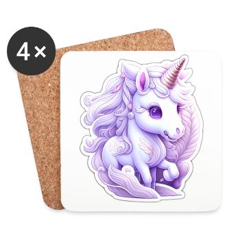 Cute unicorn - Coasters (set of 4) - white - Front