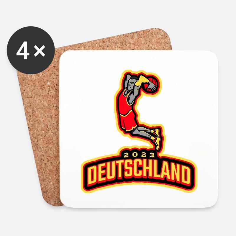 Basketball TShirt Weltmeister Geschenk 2023 Dunk - Untersetzer (4er-Set) - Weiß