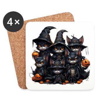 Catty Halloween Party - Coasters (set of 4) - white - Front