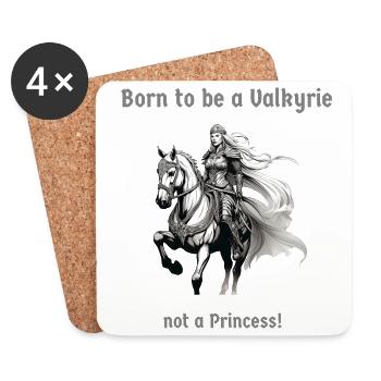 Née pour être une Valkyrie, pas une princesse! - Dessous de verre (lot de 4) - blanc - Devant