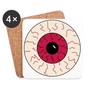 Halloween bloodshot eye - Coasters (set of 4) - white - Front