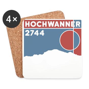 Berg: Hochwanner, mountain tour, ski tour, normal route, hiking - Coasters (set of 4) - white - Front