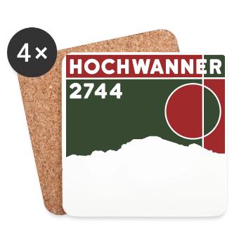 Berg: Hochwanner, mountain tour, ski tour, normal route, hiking - Coasters (set of 4) - white - Front