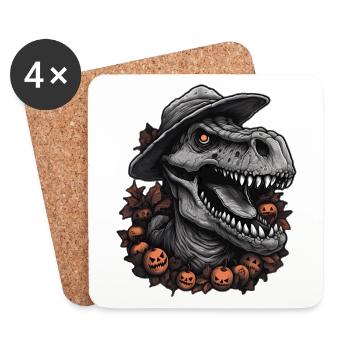 Dinosaur Halloween Cute Sour Disguise - Coasters (set of 4) - white - Front