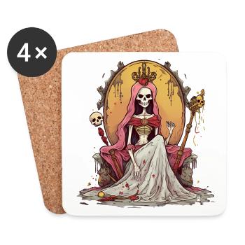 Halloween Skeleton Queen Sweet Sour Disguise - Coasters (set of 4) - white - Front
