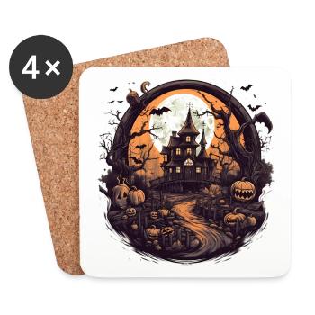 Déguisement Retro Lazy Lazy Halloween Sweet Sour - Dessous de verre (lot de 4) - blanc - Devant