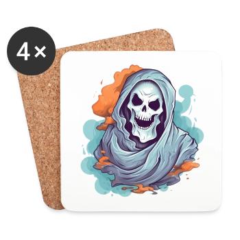Halloween Skeleton King Sweet Sour Disguise - Coasters (set of 4) - white - Front
