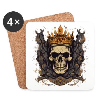 Halloween Skeleton King Sweet Sour Disguise - Coasters (set of 4) - white - Front