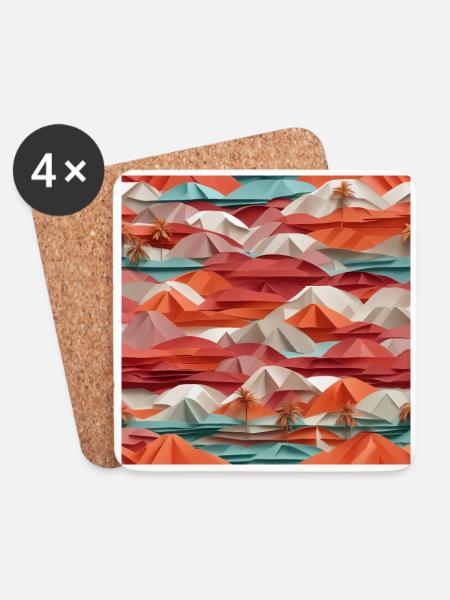 Origami Beach - Coasters (set of 4) - white
