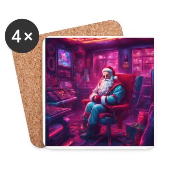Gaming christmas - Weihnachten mal anders - Untersetzer (4er-Set) - Weiß - Vorne