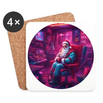 Gaming christmas - Weihnachten mal anders - Untersetzer (4er-Set) - Weiß - Vorne