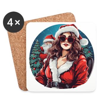 Christmas Girl - Untersetzer (4er-Set) - Weiß - Vorne