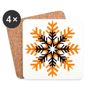 Schneeflocke Winter Symbol - Untersetzer (4er-Set) - Weiß - Vorne