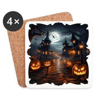 halloween 6 smiles - Untersetzer (4er-Set) - Weiß - Vorne