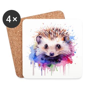 Igel, niedlicher Igel - Untersetzer (4er-Set) - Weiß - Vorne