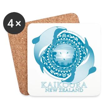 New Zealand Kaikoura Hector Dolphin - Coasters (set of 4) - white - Front