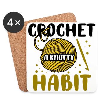 Crochet, a knotty habit - Untersetzer (4er-Set) - Weiß - Vorne