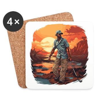 Golf Player - Illustration - Coasters (set of 4) - white - Front