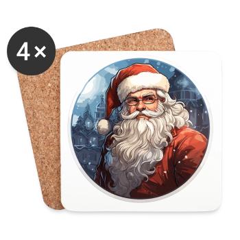 Santa Claus - illustration - Coasters (set of 4) - white - Front