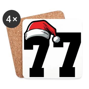 77 Numéro Noël - Dessous de verre (lot de 4) - blanc - Devant