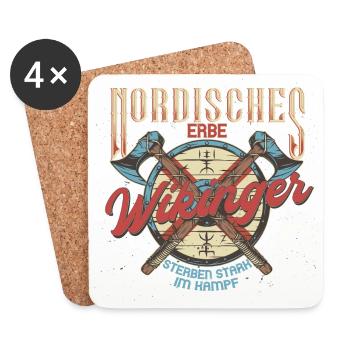 Wikinger - Untersetzer (4er-Set) - Weiß - Vorne