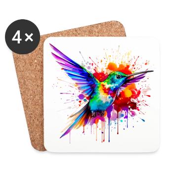 Hummingbird in watercolor - Coasters (set of 4) - white - Front