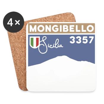 Etna Ätna Mongibello Vulkan Berg Sizilien Andenken - Untersetzer (4er-Set) - Weiß - Vorne