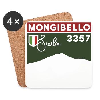 Etna Etna Mongibello Volcano Mount Sicily Souvenir - Coasters (set of 4) - white - Front