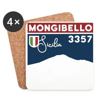 Etna Ätna Mongibello Vulkan Berg Sizilien Andenken - Untersetzer (4er-Set) - Weiß - Vorne