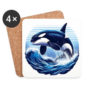 Blue Orca - Coasters (set of 4) - white - Front
