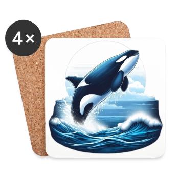 Blue Orca - Coasters (set of 4) - white - Front