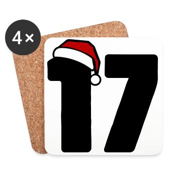 17 Numéro Noël - Dessous de verre (lot de 4) - blanc - Devant