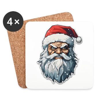 Weihnachtsmann - Illustration - Untersetzer (4er-Set) - Weiß - Vorne