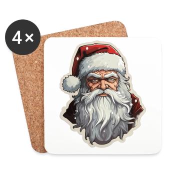 Weihnachtsmann - Illustration - Untersetzer (4er-Set) - Weiß - Vorne