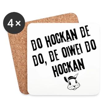 Hock & Rock | Redewendung - Untersetzer (4er-Set) - Weiß - Vorne
