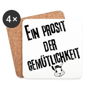 Ein Prosit Style | Redewendung - Untersetzer (4er-Set) - Weiß - Vorne