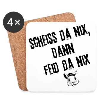 Scheiß da nix Style | Redewendung - Untersetzer (4er-Set) - Weiß - Vorne