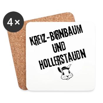 Kreiz-Birnbaum Hollerstaudn | Redewendung - Untersetzer (4er-Set) - Weiß - Vorne