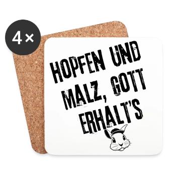 Hopfen und Malz | Redewendung - Untersetzer (4er-Set) - Weiß - Vorne