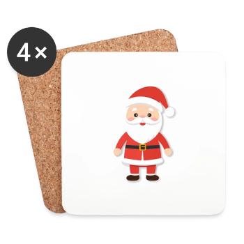Weihnachtsmann - Illustration - Untersetzer (4er-Set) - Weiß - Vorne