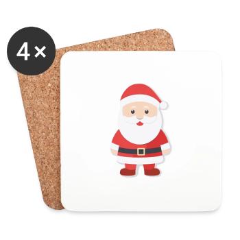 Weihnachtsmann - Illustration - Untersetzer (4er-Set) - Weiß - Vorne