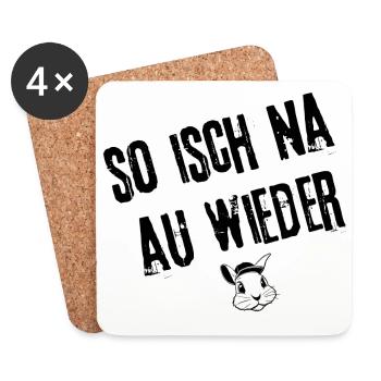 Feierabend-Schwoof | Redewendung - Untersetzer (4er-Set) - Weiß - Vorne