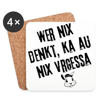 Vergesslicher Kopf | Redewendung - Untersetzer (4er-Set) - Weiß - Vorne