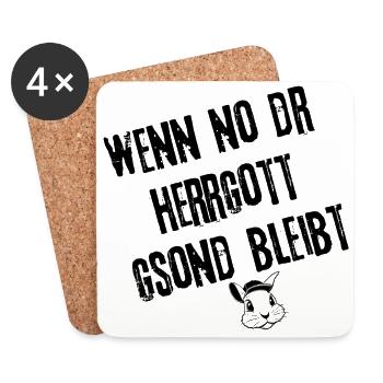 Göttliche Gelassenheit | Redewendung - Untersetzer (4er-Set) - Weiß - Vorne