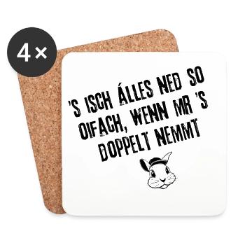 Ned so oifach | Redewendung - Untersetzer (4er-Set) - Weiß - Vorne