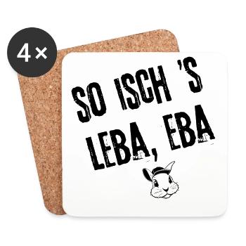 Eifach Leba | Redewendung - Untersetzer (4er-Set) - Weiß - Vorne