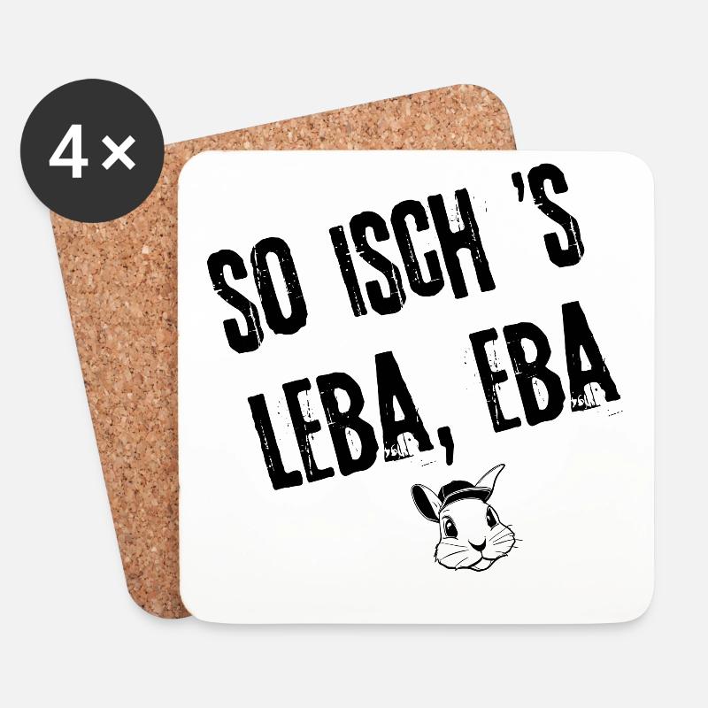 Eifach Leba | Redewendung - Untersetzer (4er-Set) - Weiß
