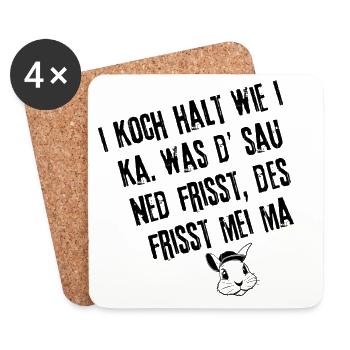 Schwäbische Kochkunst | Redewendung - Untersetzer (4er-Set) - Weiß - Vorne